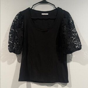 Staccato Black Puff Sleeve Blouse